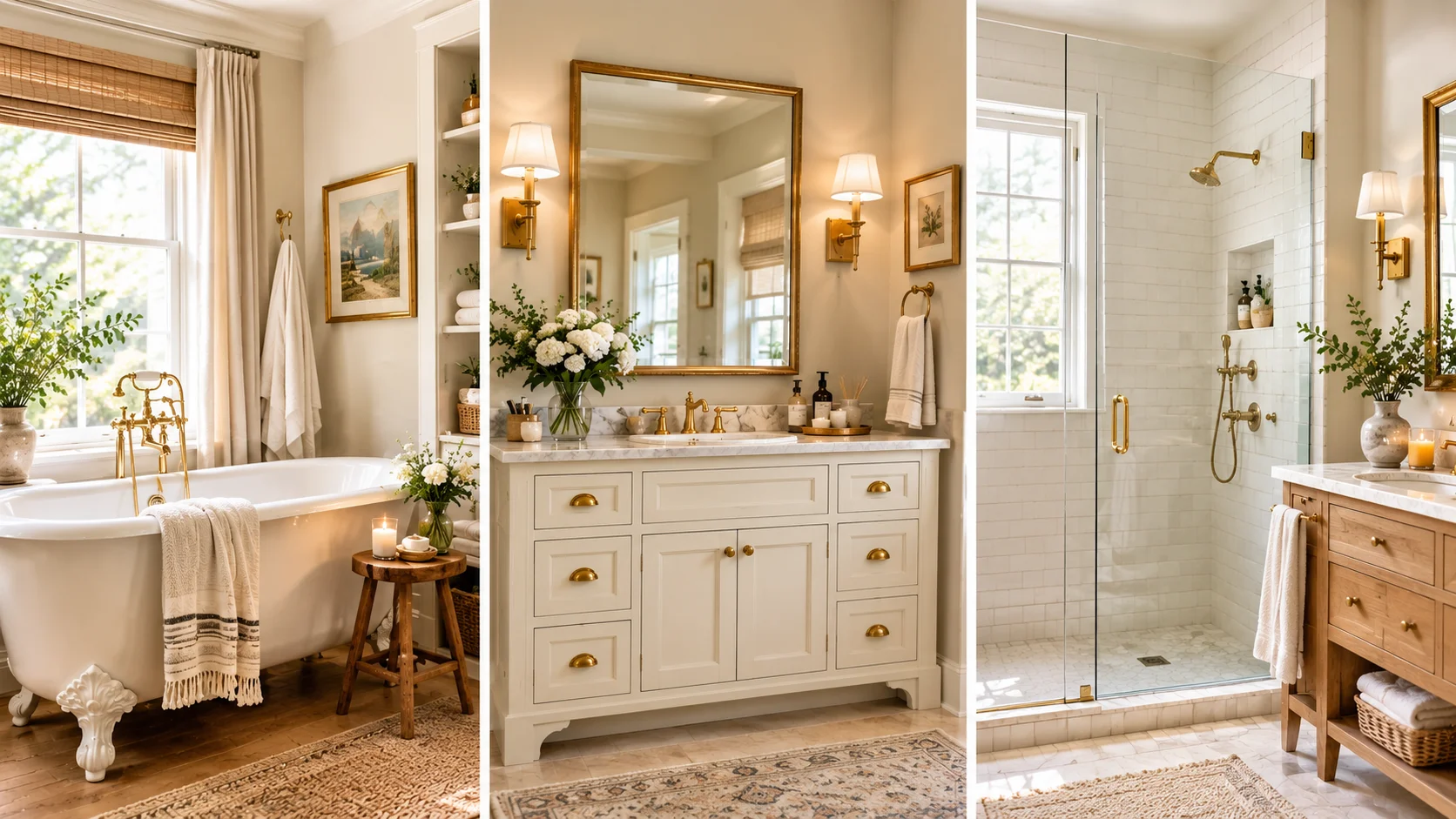 25 Nancy Meyers Bathroom Ideas for a Cozy Space That Feels Timeless and Expensive