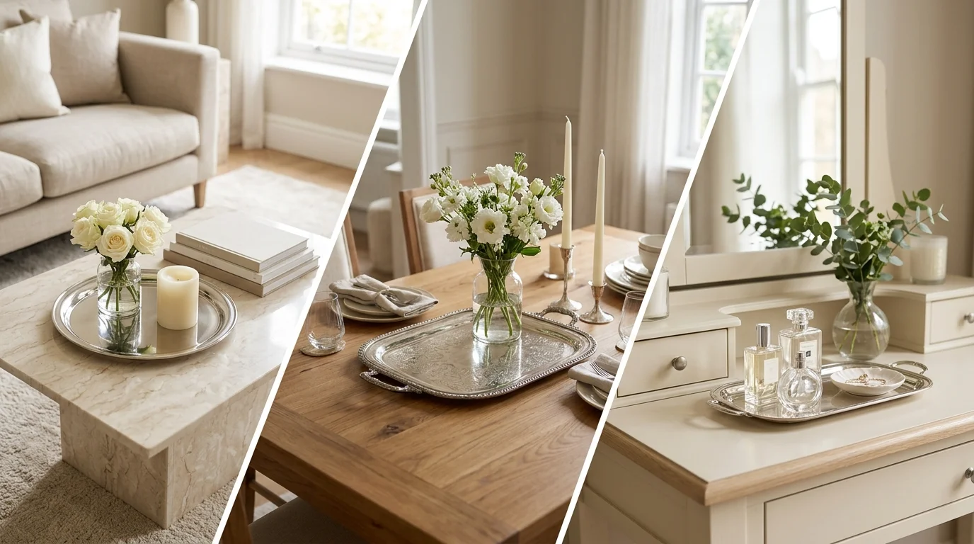 21 Charming Silver Tray Decor Ideas for Tables and Shelves